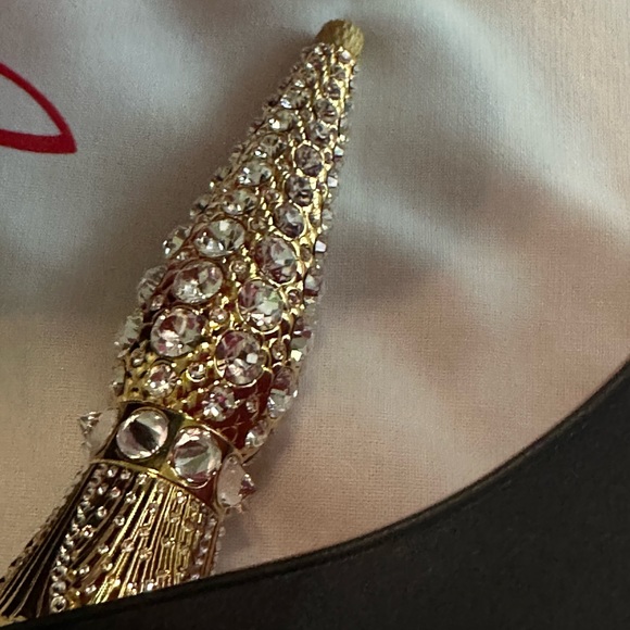 Christian Louboutin Lipstrass Black Crepe Satin 100MM 39 IT PRICE FIRM - Picture 9 of 17